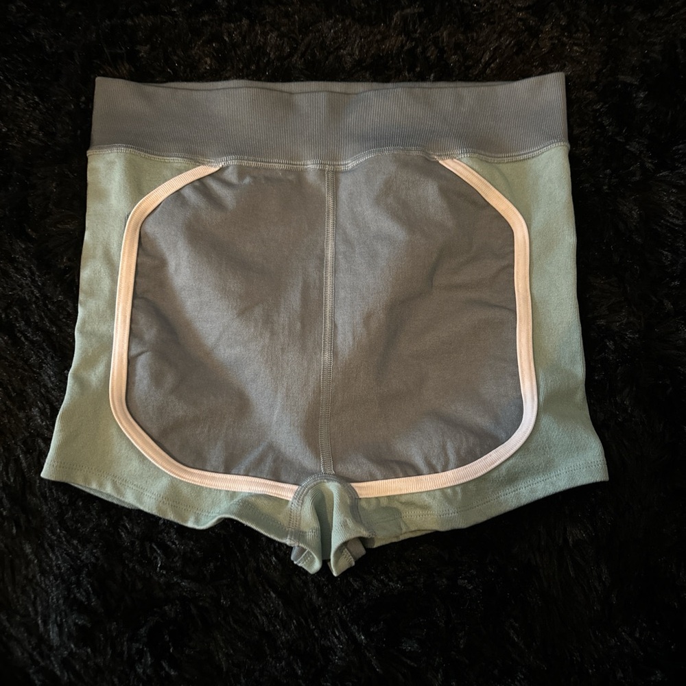 FP Movement by Free People Gray and Green Bike Shorts